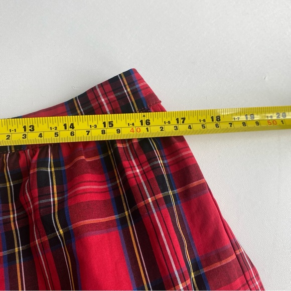 J. Crew NWT Red Black Tartan Plaid 3 Tiered Ruffle Midi Skirt size Large - Picture 15 of 15